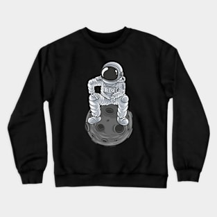 Astronaut on the Moon - Astronaut Suit - Spaceman Crewneck Sweatshirt